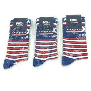 3PR - Fox & Friends Red, White, and Blue Patriotic Socks NEW One Size Fits Most